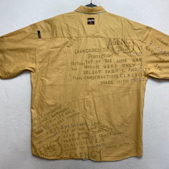 VINTAGE Akademiks Shirt Mens 3XL Tan All Over Print Hip Hop Rap Y2K - Picture 11 of 16